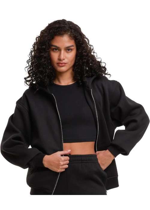Build Your Brand Women’s loose-fit zip hoodie