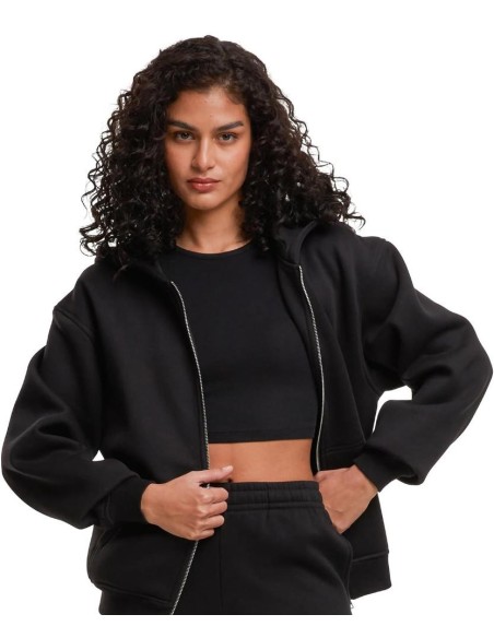 Build Your Brand Women’s loose-fit zip hoodie