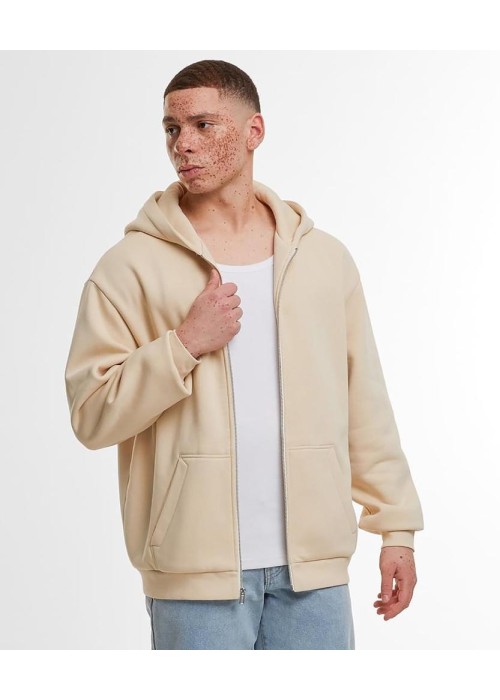 Build Your Brand Loose-fit zip hoodie