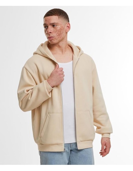 Build Your Brand Loose-fit zip hoodie
