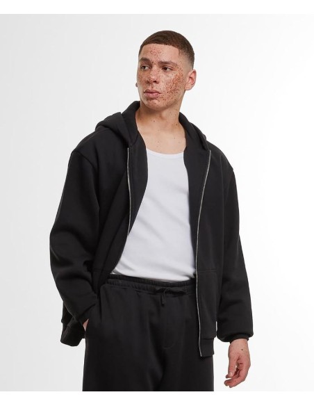 Build Your Brand Loose-fit zip hoodie