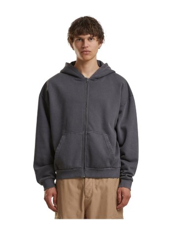 Build Your Brand Vintage heavy zip hoodie