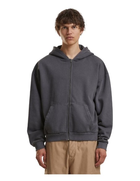 Build Your Brand Vintage heavy zip hoodie