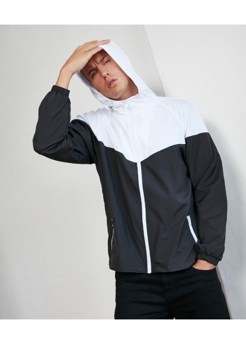 Build Your Brand Two-tone tech windrunner jacket
