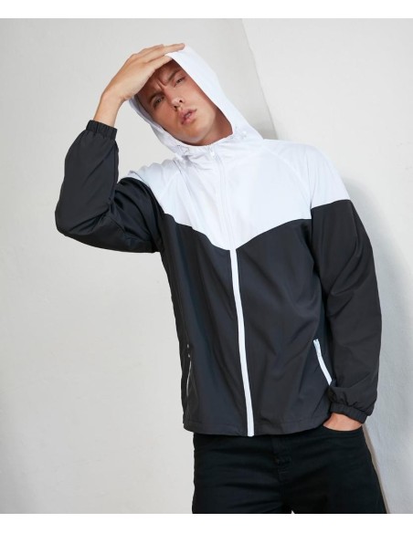 Build Your Brand Two-tone tech windrunner jacket