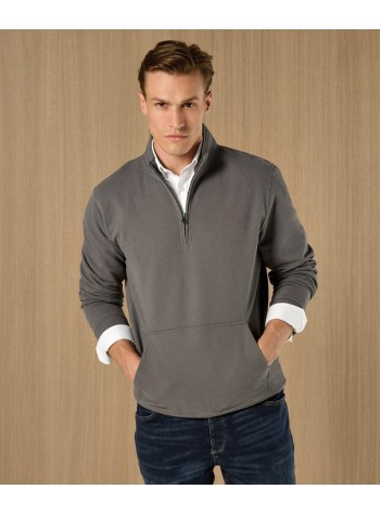 Kustom Kit Regular fit 1/4-zip piqué sweatshirt