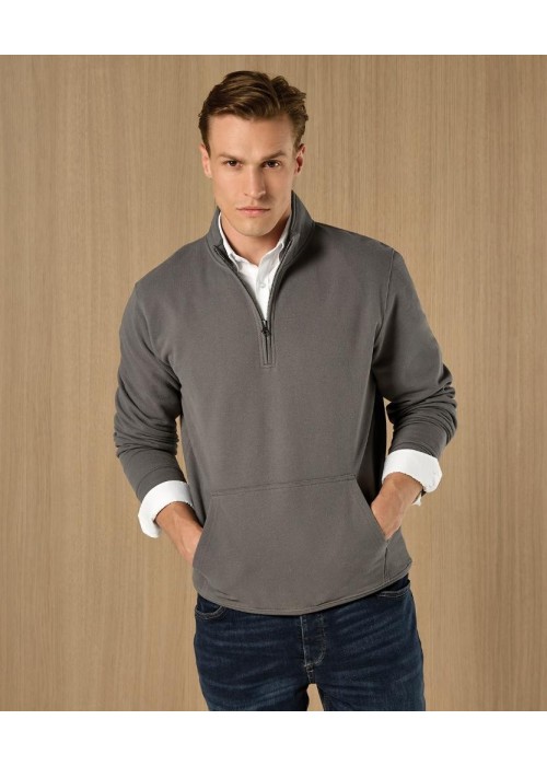 Kustom Kit Regular fit 1/4-zip piqué sweatshirt