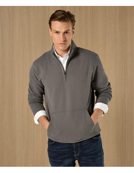 Kustom Kit Regular fit 1/4-zip piqué sweatshirt