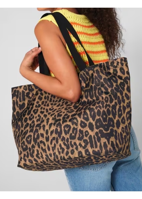 Bagbase Leopard Print Carryall Tote Bag