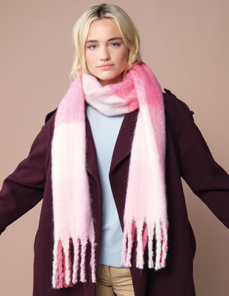 Beechfield Fluffy Check Scarf