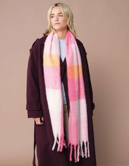 Beechfield Fluffy Check Scarf