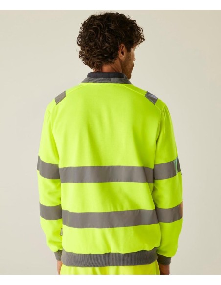 Regatta High Visibility Hi-vis Pro contrast crew neck sweatshirt