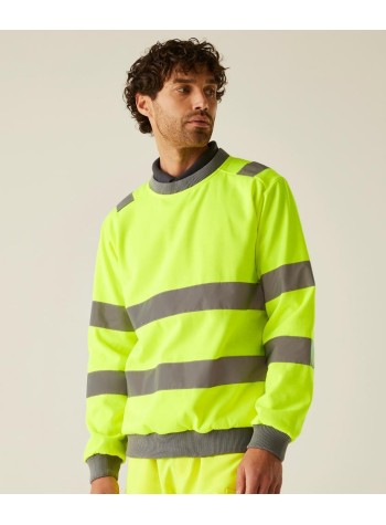 Regatta High Visibility Hi-vis Pro contrast crew neck sweatshirt