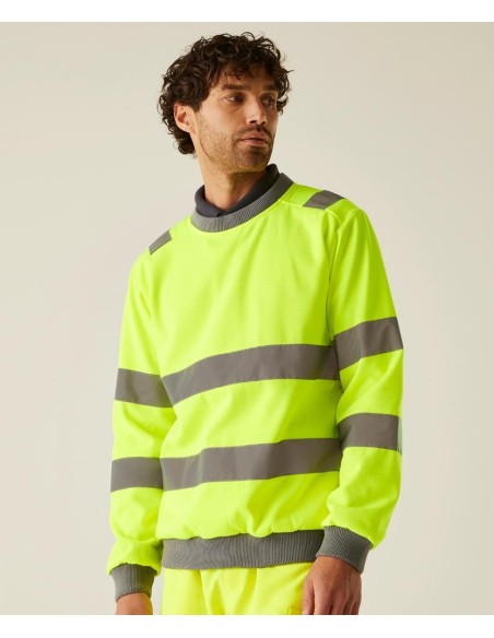 Regatta High Visibility Hi-vis Pro contrast crew neck sweatshirt