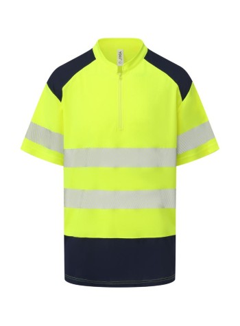 Yoko Hi-vis mandarin collar zip neck comfort trim polo (HVJ230) 2