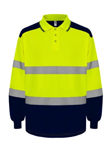 Yoko Hi-vis two-tone long sleeve polo (HVJ330) 2