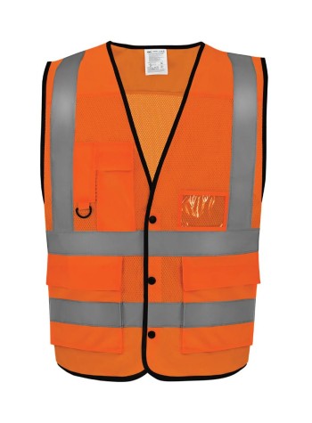 Yoko Hi-vis superior open mesh button waistcoat (HVW860) 2