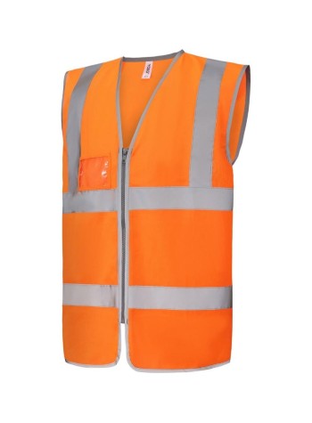 Yoko Hi-vis zip ID reflective border waistcoat (HVW103)