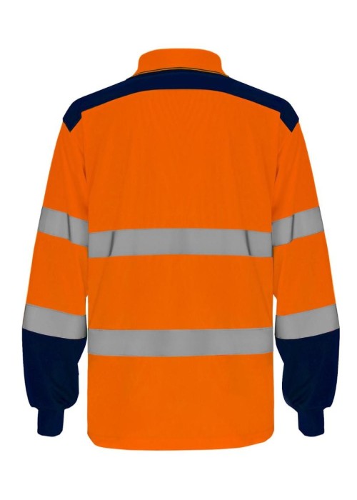 Yoko Hi-vis two-tone long sleeve polo (HVJ330)