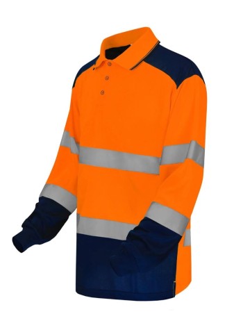 Yoko Hi-vis two-tone long sleeve polo (HVJ330)
