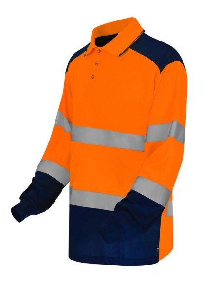 Yoko Hi-vis two-tone long sleeve polo (HVJ330)