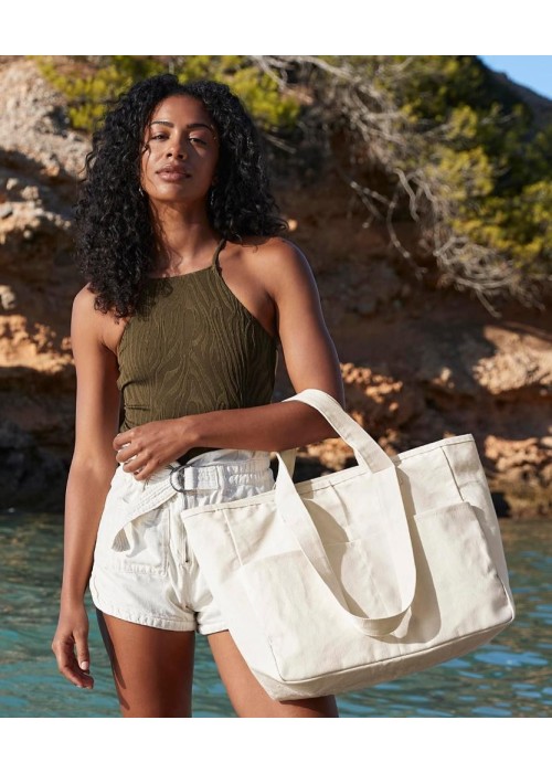 Westford Mill Double-handle cargo pocket tote