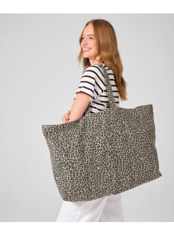 Westford Mill Leopard print canvas oversized tote bag