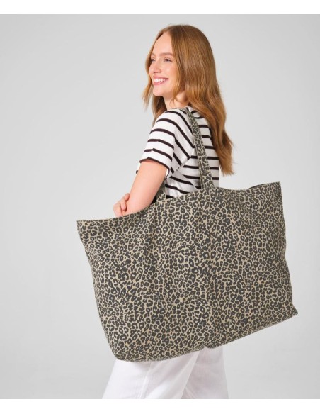 Westford Mill Leopard print canvas oversized tote bag
