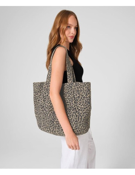Westford Mill Leopard print canvas shopper