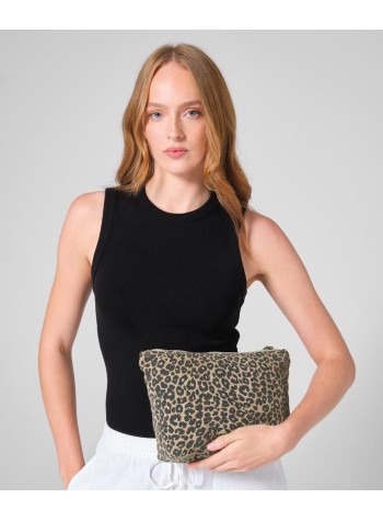 Westford Mill Leopard print canvas accessory bag