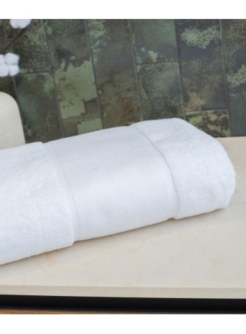 Towel City Organic bath sheet with printable border