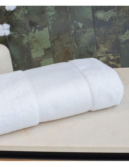 Towel City Organic bath sheet with printable border