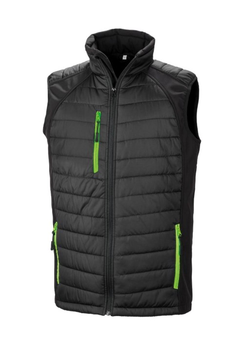 Result Black compass padded softshell gilet
