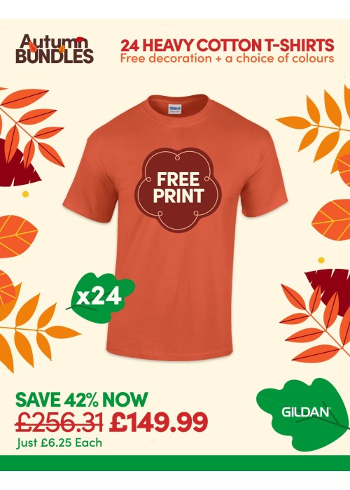 Bundle: 24 Heavy Cotton T-Shirts with Free...