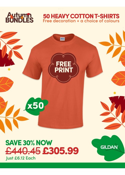 Bundle: 50 Heavy Cotton T-Shirts with Free...