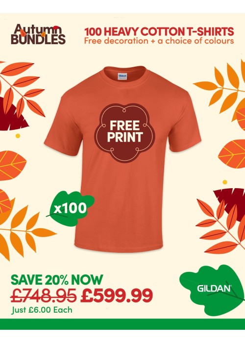 Bundle: 100 Heavy Cotton T-Shirts with Free...