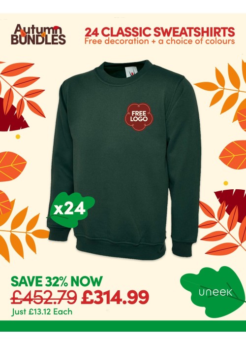 Bundle: 24 Classic Sweatshirts with Free Logo