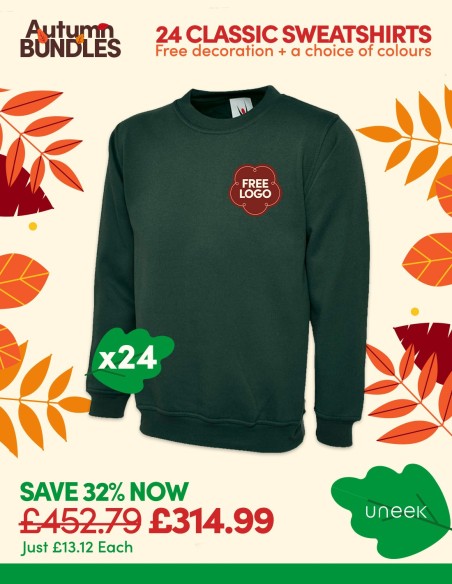 Bundle: 24 Classic Sweatshirts with Free Logo