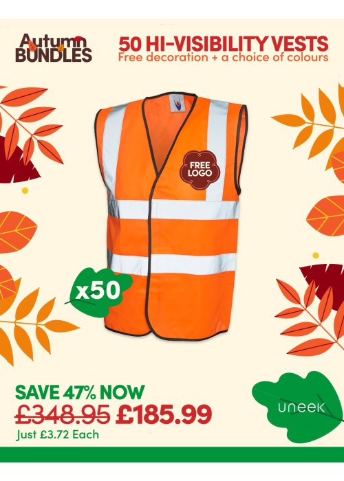 Bundle: 50 Hi-Vis Vests with Free Logo