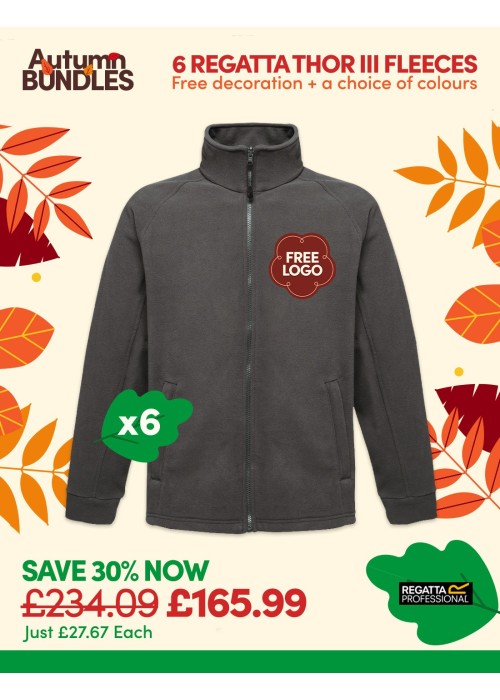Bundle: 6 Regatta Thor III Fleeces with Free Logo