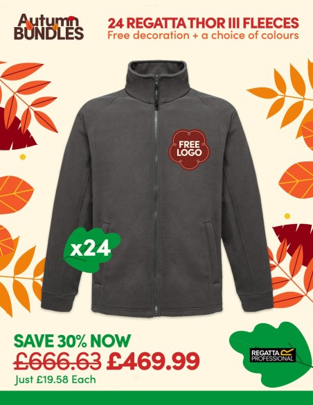Bundle: 24 Regatta Thor III Fleeces with Free Logo
