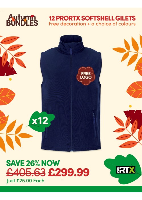 Bundle: 12 ProRTX 2-Layer Softshell Gilets with...