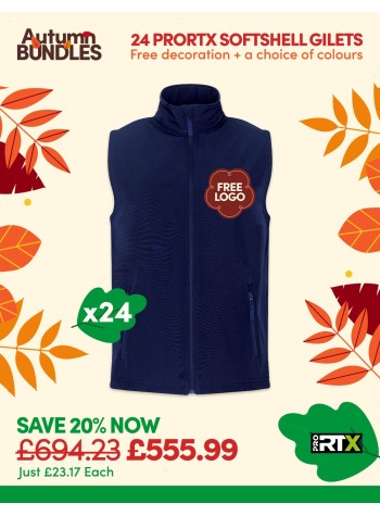 Bundle: 24 ProRTX 2-Layer Softshell Gilets with Free Logo