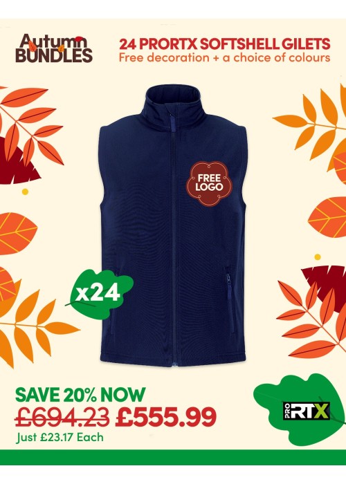 Bundle: 24 ProRTX 2-Layer Softshell Gilets with...