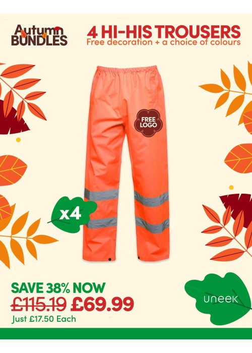 Bundle: 4 x Hi-Vis Trousers with FREE Logo