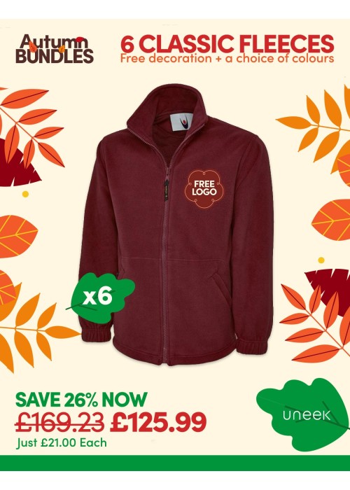 Bundle: 6 Classic Full Zip Fleece Jackets with...