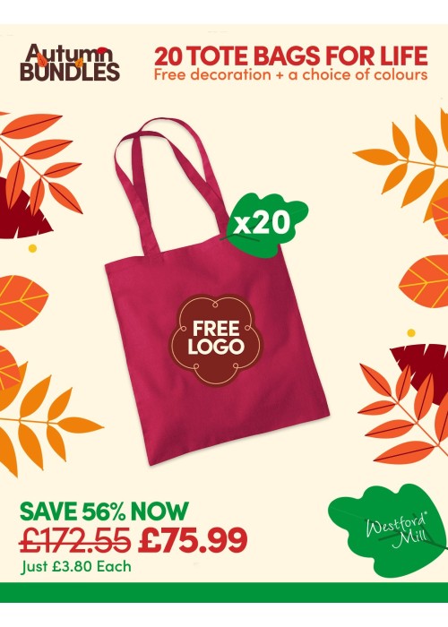 Bundle: 20 x Tote Bag For Life with Free Printing