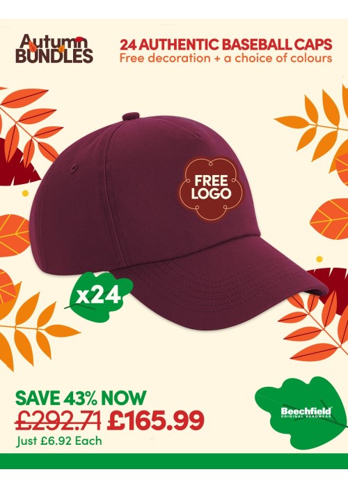 Bundle: 24 x Authentic 5-Panel Baseball Cap...
