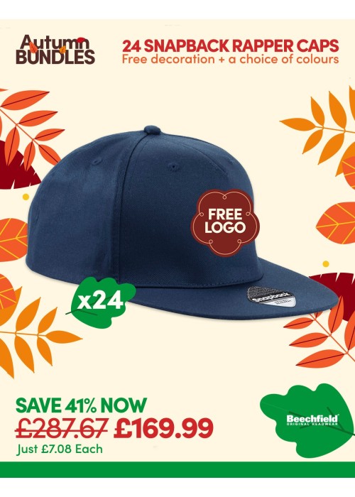 Bundle: 24 x 5-Panel Snapback Rapper Cap with...