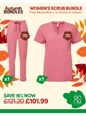 Introducing the Women's Onna-stretch Scrubs Bundle, the ultimate uniform for the modern-day professional!
